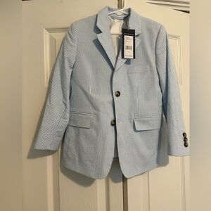 NWT Vineyard Vines Searsucker 2 piece Blazer and Pant Suit Bayside Blue